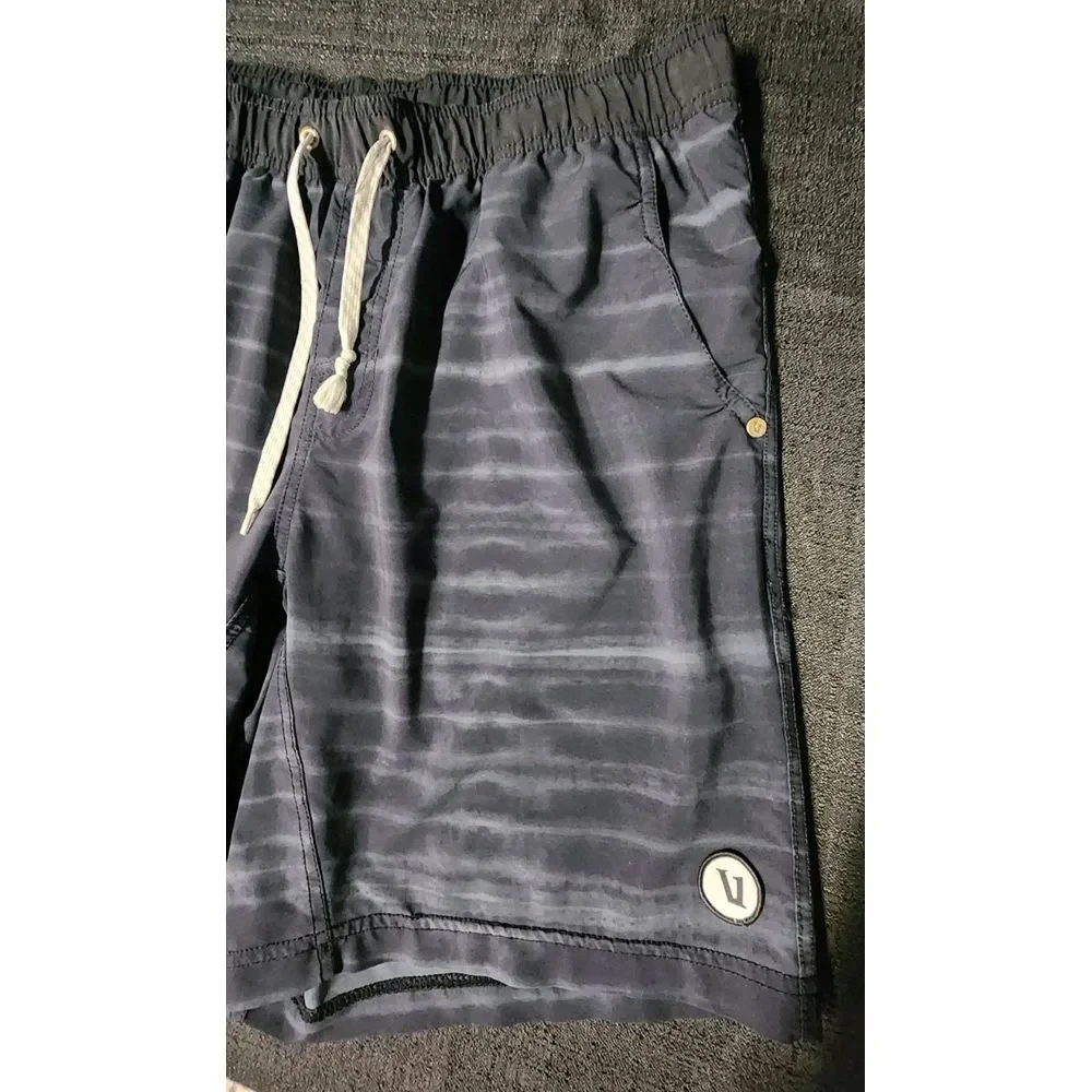 Men's Lined VUORI Striped Performance Active KORE Shorts‎ Medium Drawstring EUC